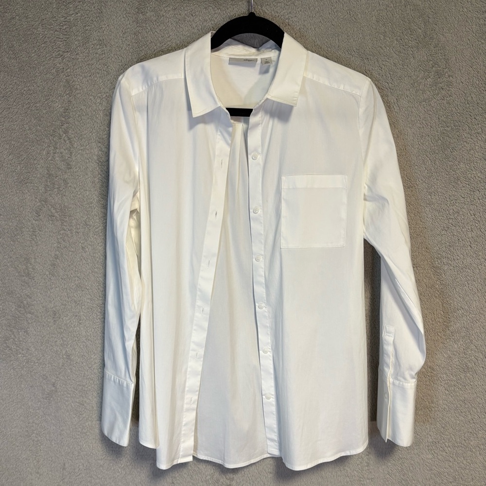 Halogen (Size M) White Buttoned Blouse - image 1